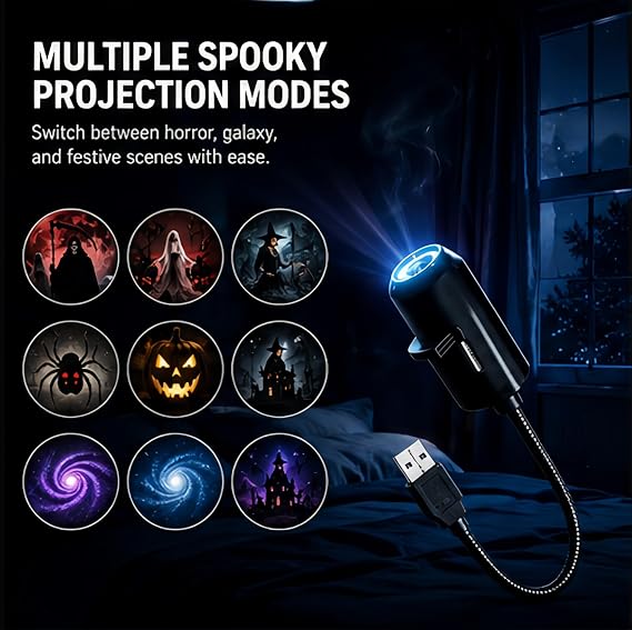 Plug and Play HD Halloween Star Projector (6-Disk Set)