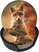 Vista 21 de 6 posavasos de cuero con temática de fútbol americano para bebidas con soporte, juegos de posavasos para mesa de bebidas, para sala de estar