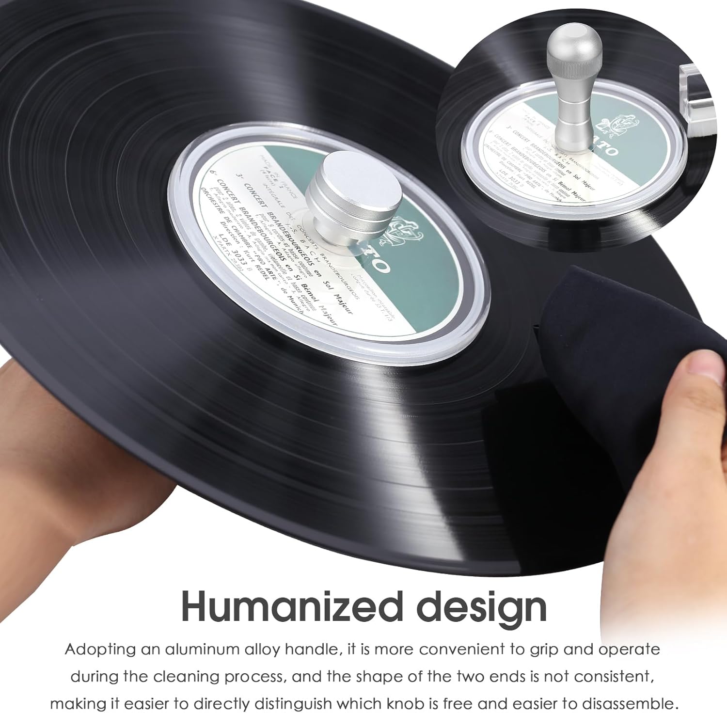 3-in-1 Vinyl Record Cleaning Kit Waterproof Lable Protector/Brush/Cloth for LP