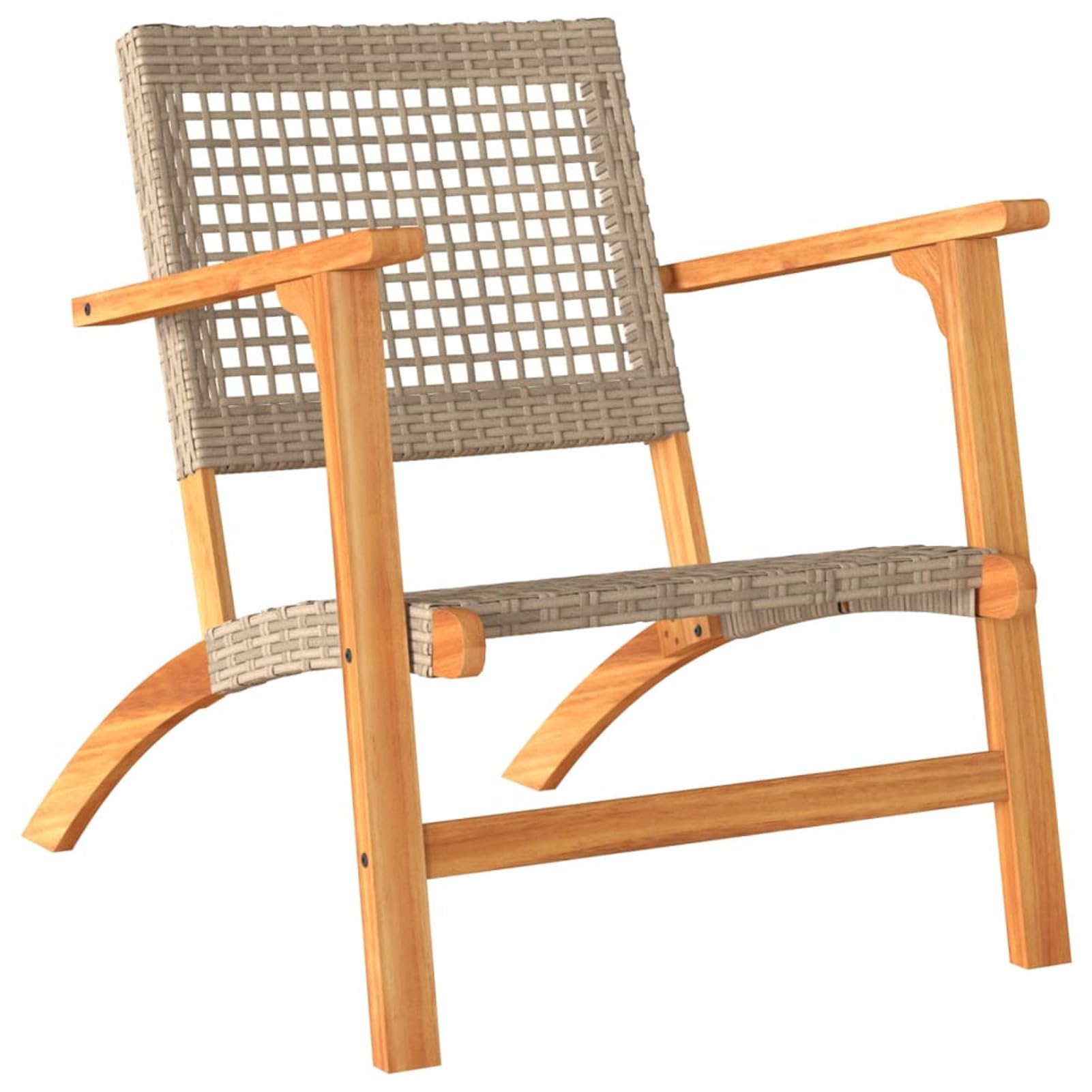 Set da Bistrot 3 pz Beige in Polyrattan e Legno Massello Acacia,Set Bistrò Veranda,Set Bistrot da Esterno,Set Bistrot da Balcone-365867