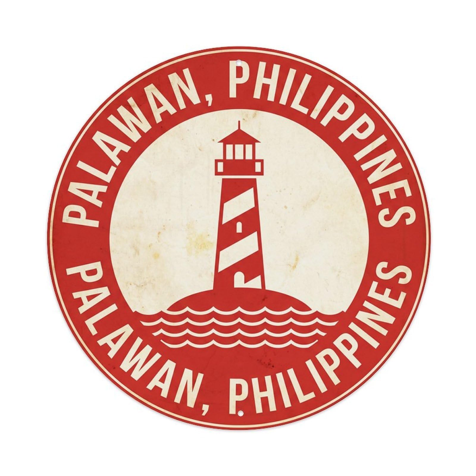 Tubbataha Lighthouse Palawan Route Map Island Metal Tin Sign
