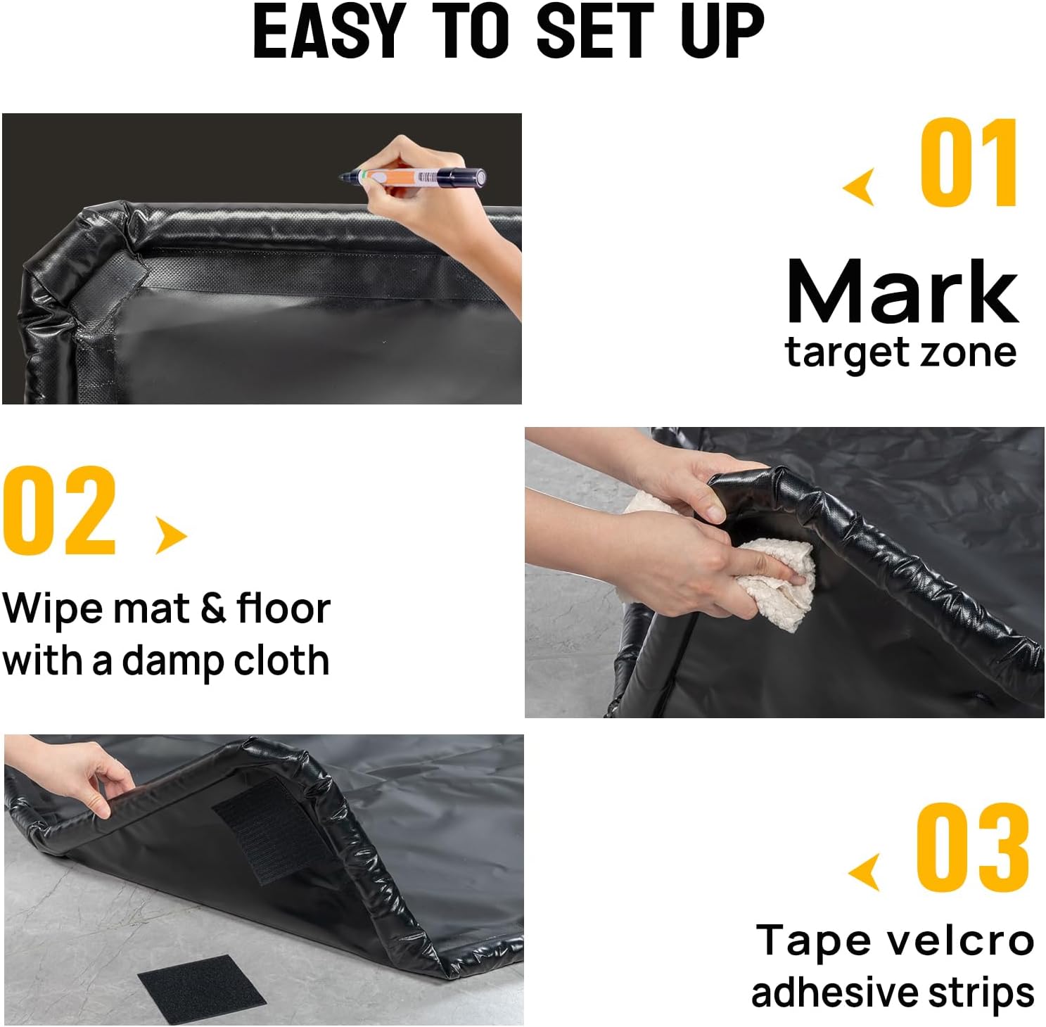 TUFFIOM 7'9" x 18' Containment Mat with Squeegee, Garage Floor Mats for Under Car, Heavy Duty Waterproof Car Parking Mats for Snow Ice Rain Mud Oil