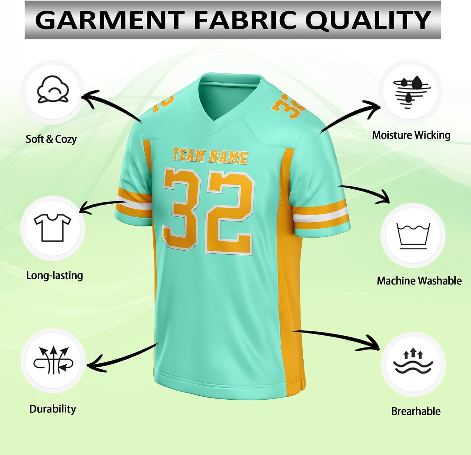 Custom Football Jersey Personalized Football Shirt with Name Team Number Logo for Men Women Youth - Image 4