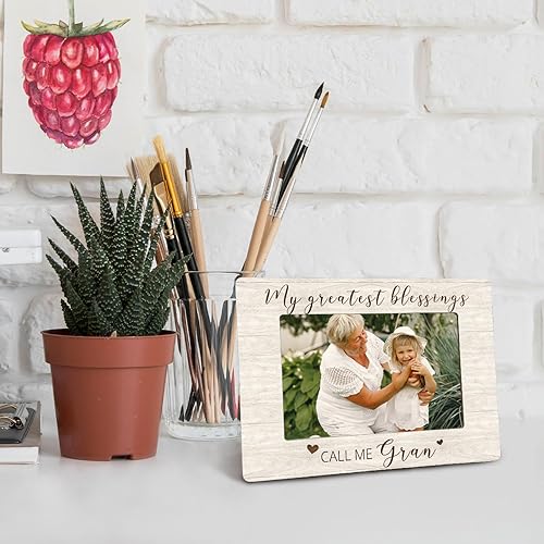 Miniatura 4 de Marco de fotos para abuela, regalos para abuela, marco de fotos de madera My Greatest Blessings Call Me Grand, 4 x 6 pulgadas