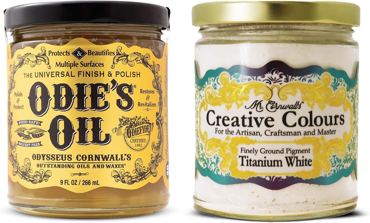 Odie's Oil & Walnut Creative Colour Pigment (9 oz) 2 in 1 - Universal Finish and Stain Kit - Protect, Colour, Beautify
