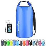 OMGear Waterproof Backpack With Waterproof Phone Pouch 30L/40L Floating Dry Bag Sack For Kayaking Boating Sailing Canoeing Rafting Hiking Camping Outdoors Activities (dark blue, 20L)