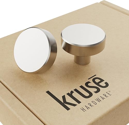 30635 - Paquete de 10 pomos Lexington para puerta y cajón, 1-14 pulgadas de diámetro, acero inoxidable cepillado