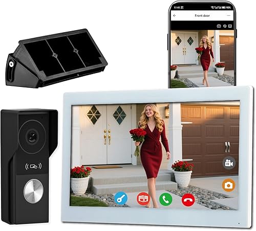 Sistema de intercomunicación de timbre de video inteligente para el hogar con pantalla táctil grande de 10.1 pulgadas, cámara de visión nocturna de