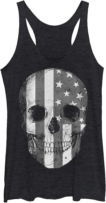 LOST GODS Womens American Flagscale Skull Racerback Tank Top