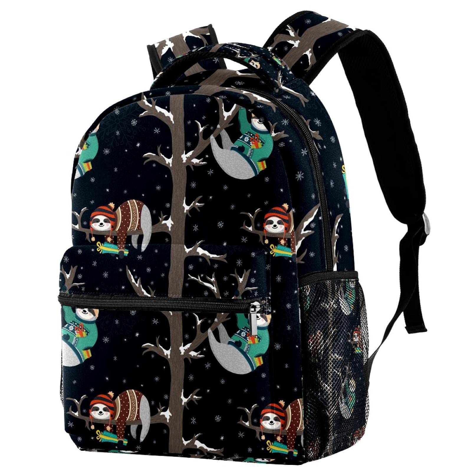Sac à dos léger filles garçons Noël paresseux multicolore 03