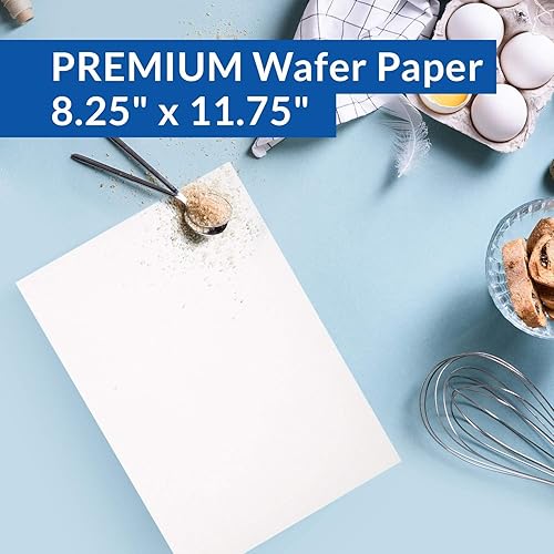 Miniatura 7 de Oasis Supply Paquete de 100 piezas de papel de oblea prémium para decoración de pasteles o alimentos, 8 x 11 pulgadas