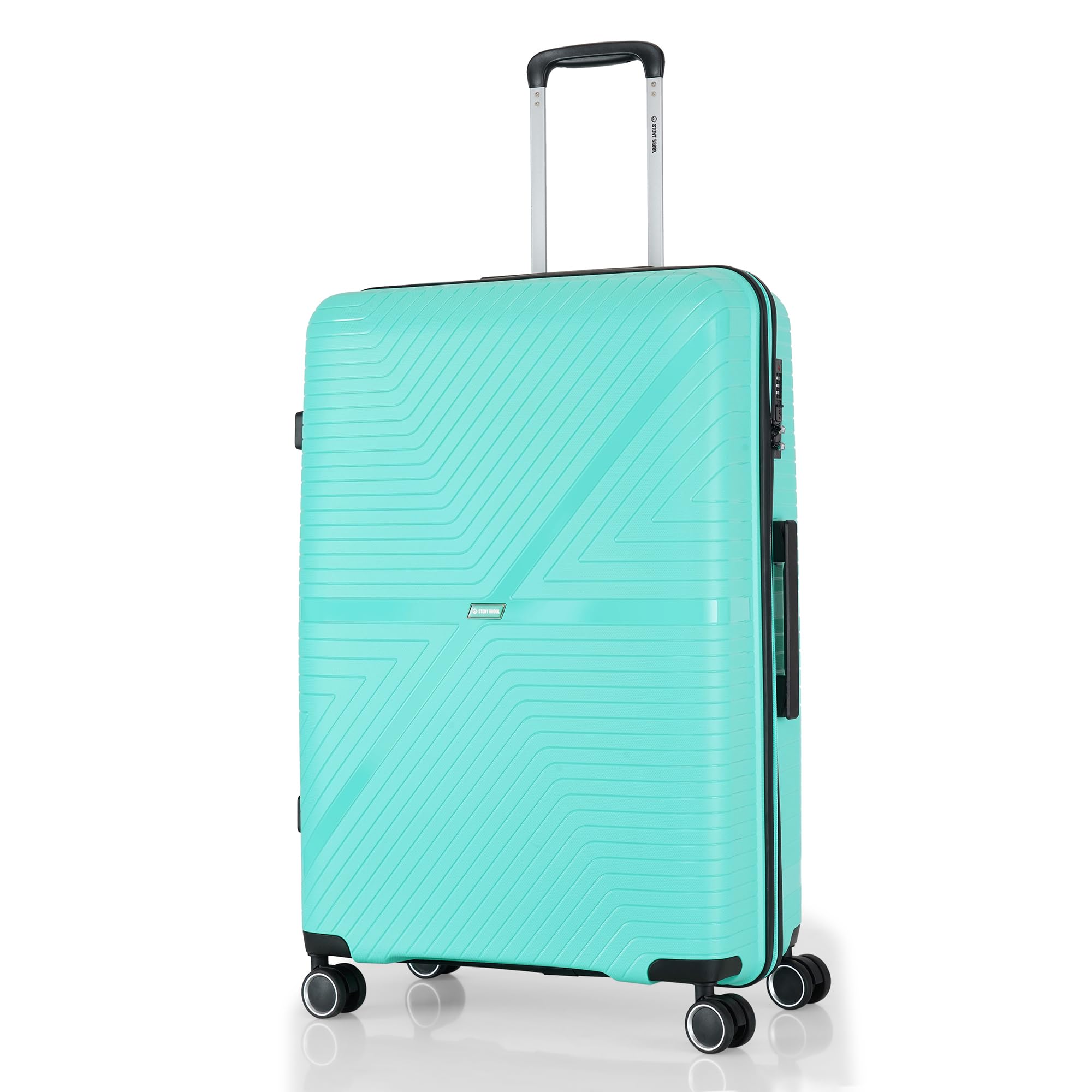 Nasher Miles Axis 75 Cm 28 Inch Polypropylene Hard-Sided 4 Wheels Spinner Check-in Luggage Trolley Bag (Light Blue)