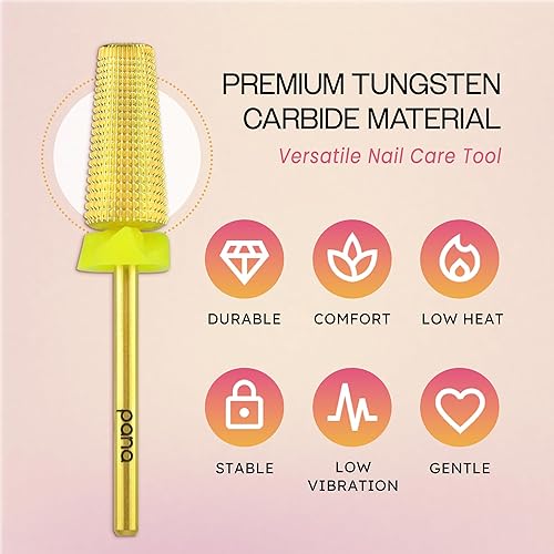 Miniatura 167 de PANA Broca de carburo de uñas 5 en 1 – Uso de rotación bidireccional para zurdos y diestros – acrílico de eliminación rápida o gel duro – vástago