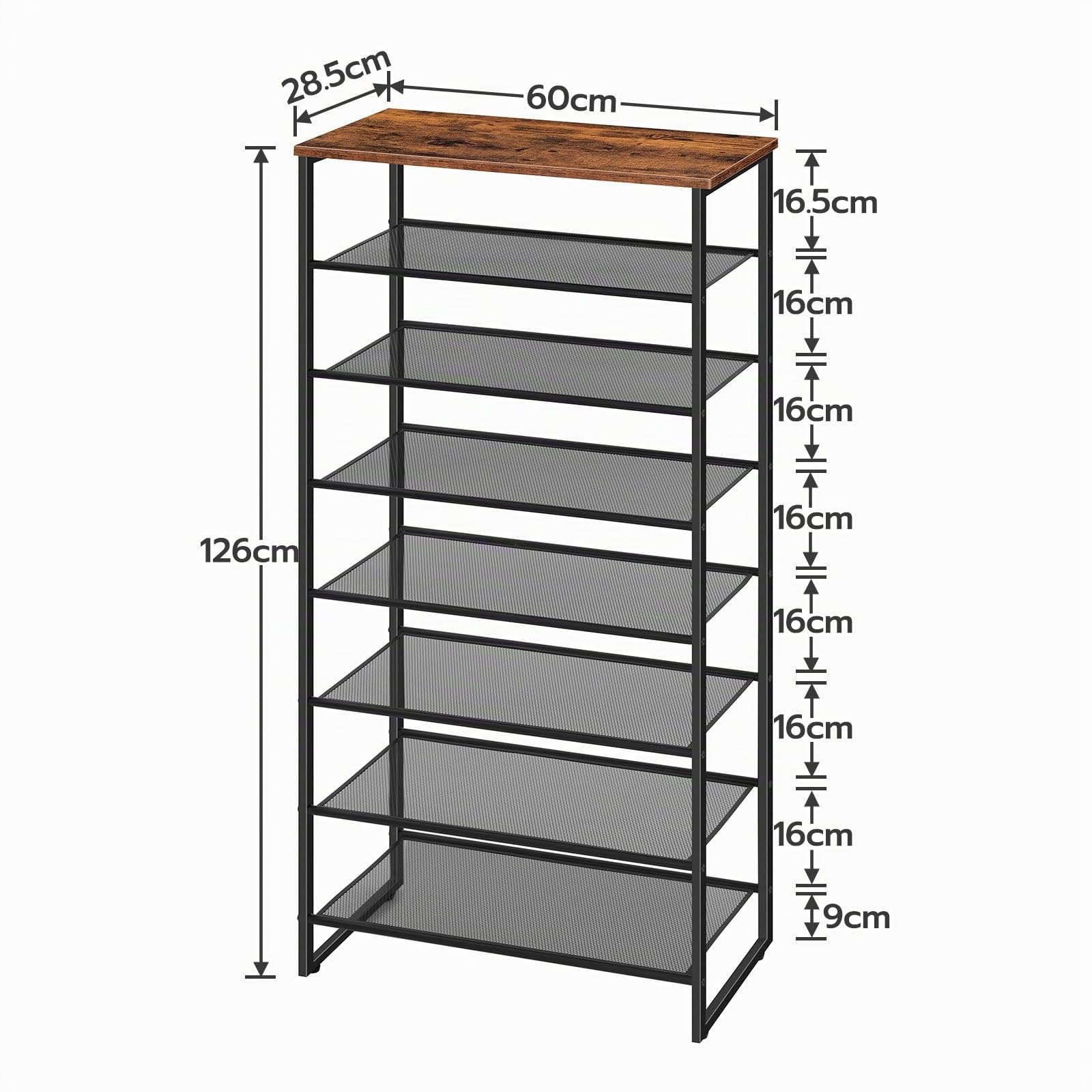 HOOBRO Scarpiera, Scaffale Porta Scarpe a Ripiani di Griglia Metallica, Contiene Fino a 21-28 Paia di Scarpe, Portaoggetti Stabile, per Corridoio, Entrata, Soggiorno, Camera da Letto EBF68XJ01