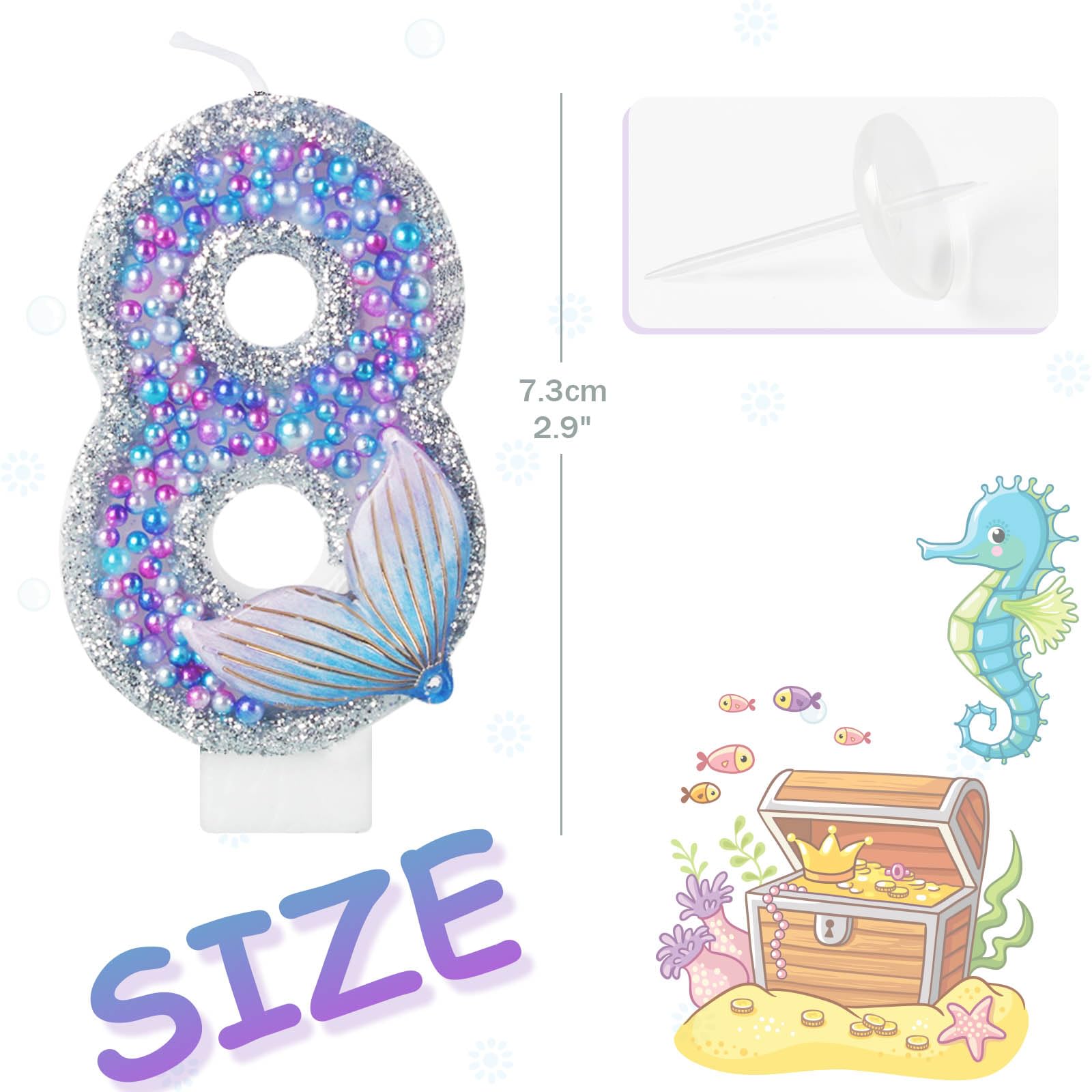 Lot De 4 Bougies D'anniversaire à Paillettes - Pour Fille Et