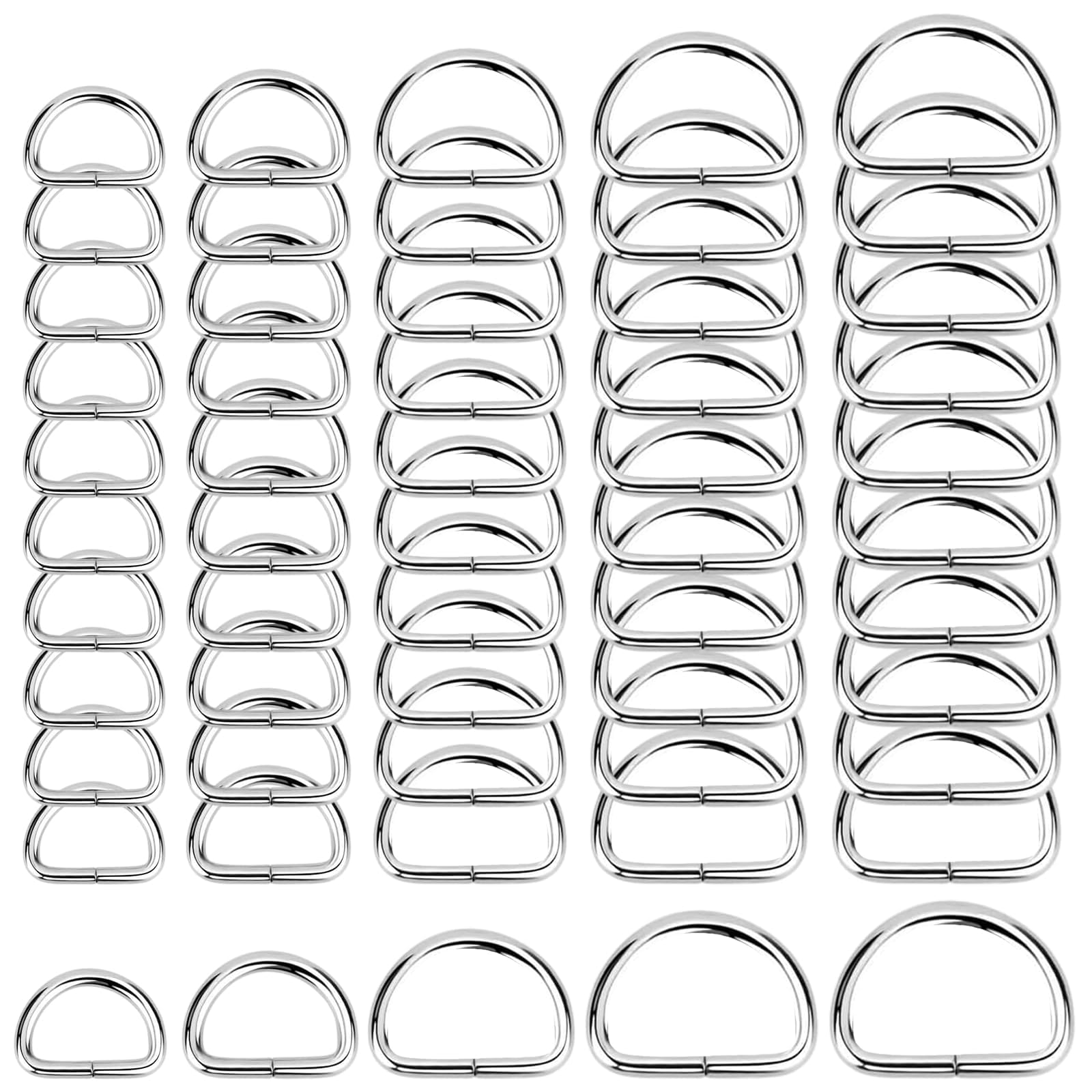 100 Pcs Metal D Ring Buckle,Multi-Purpose D Shape Ring for Handbag Backpack