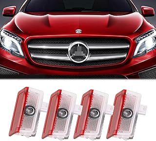 4PCS Car Door Light Logo Projector Non-Fading Upgraded 3D Ghost Shadow Light Compatible with Mercedes Benz Accessories A B C E M G AMG GL GLA GLC GLE GLS Class W166 W176 W205 W212