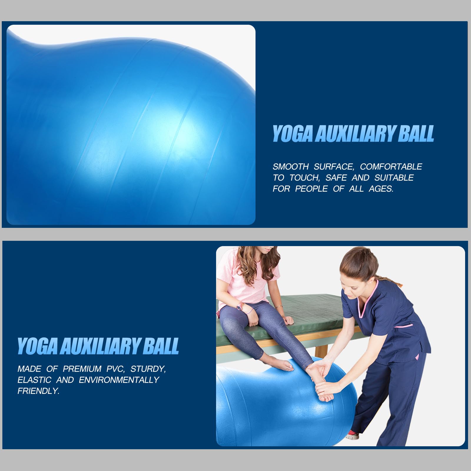 da Yoga a Forma di Arachide Fitness Anti-scoppio 45x90 Cm in Pvc con Gonfiatore Sicura e Confortevole per Bodybuilding e