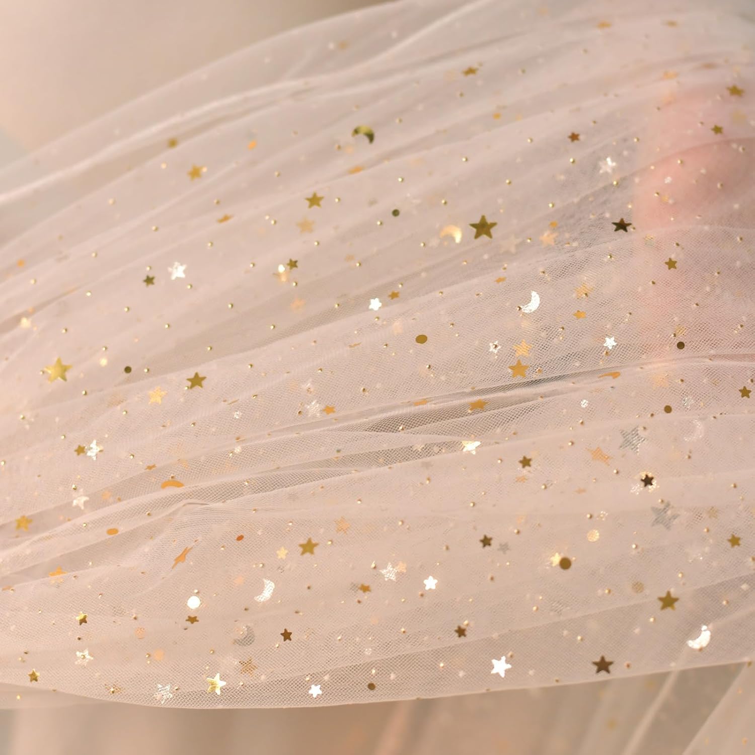 Sequins Star Cathedral Veils Luxurious Long Train Tulle Bride For Bridal Shower Wedding Photography Headpiece Gold