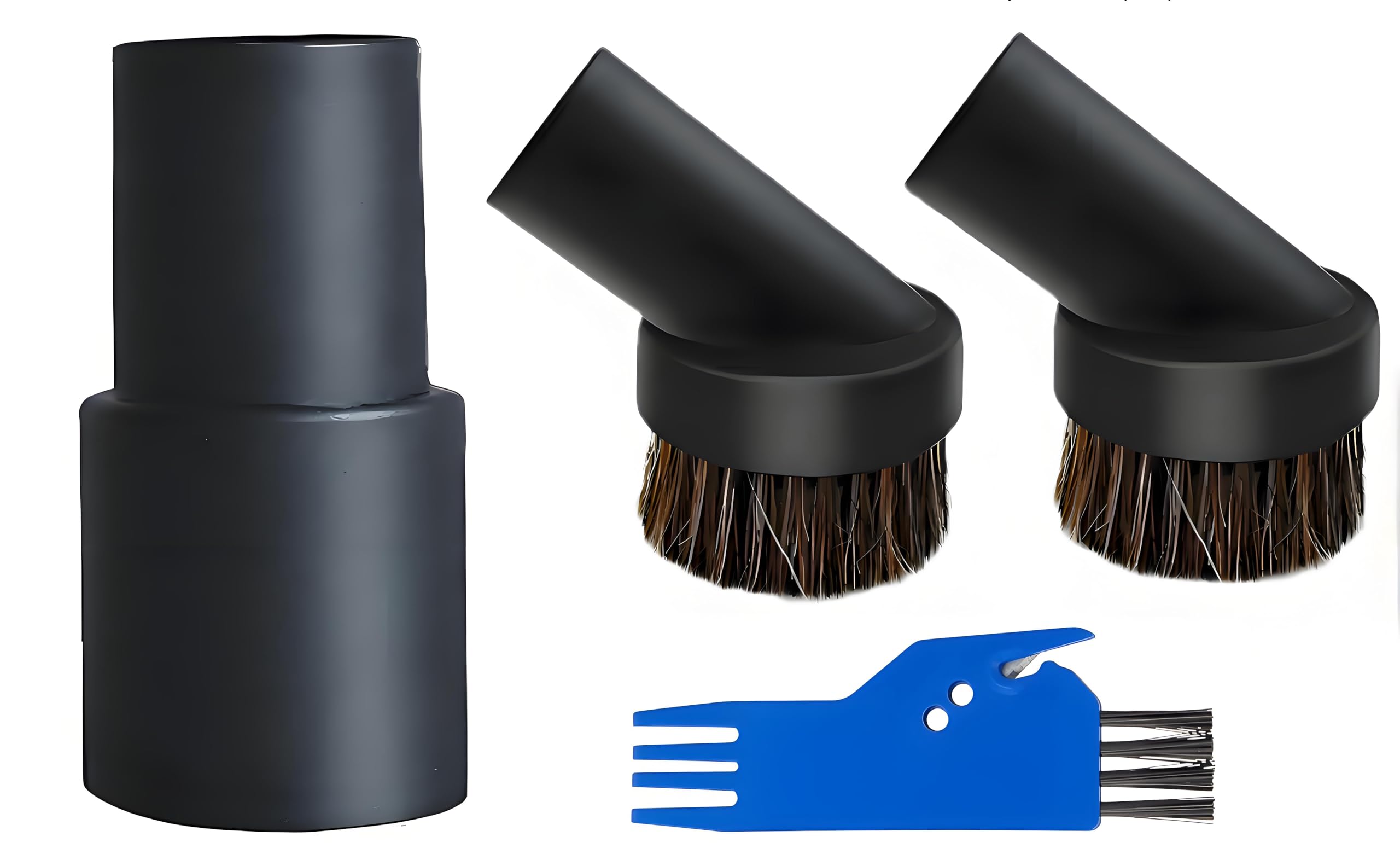 2 cepillos redondos negros para polvo de pelo de caballo de 0.98 pulgadas, cepillo de accesorio para aspiradora de 1.25 pulgadas,