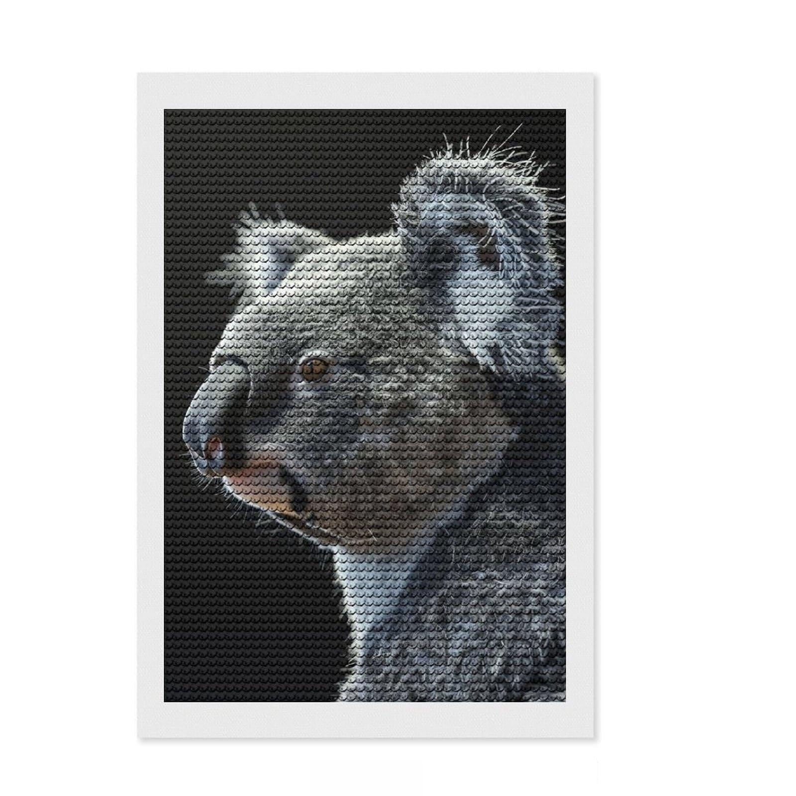 Junmoney Koala Diamond Painting Set 8"x12", for Adults, Home Wall Decor, Easy to Enjoy, Christmas Gift, Nice Detail and Sparkle