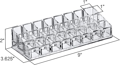 Miniatura 3 de Amazing Abby - Glamour - Paquete de 2 organizadores de lápiz labial acrílico de 24 ranuras, soporte para lápiz labial, soporte para brillo de