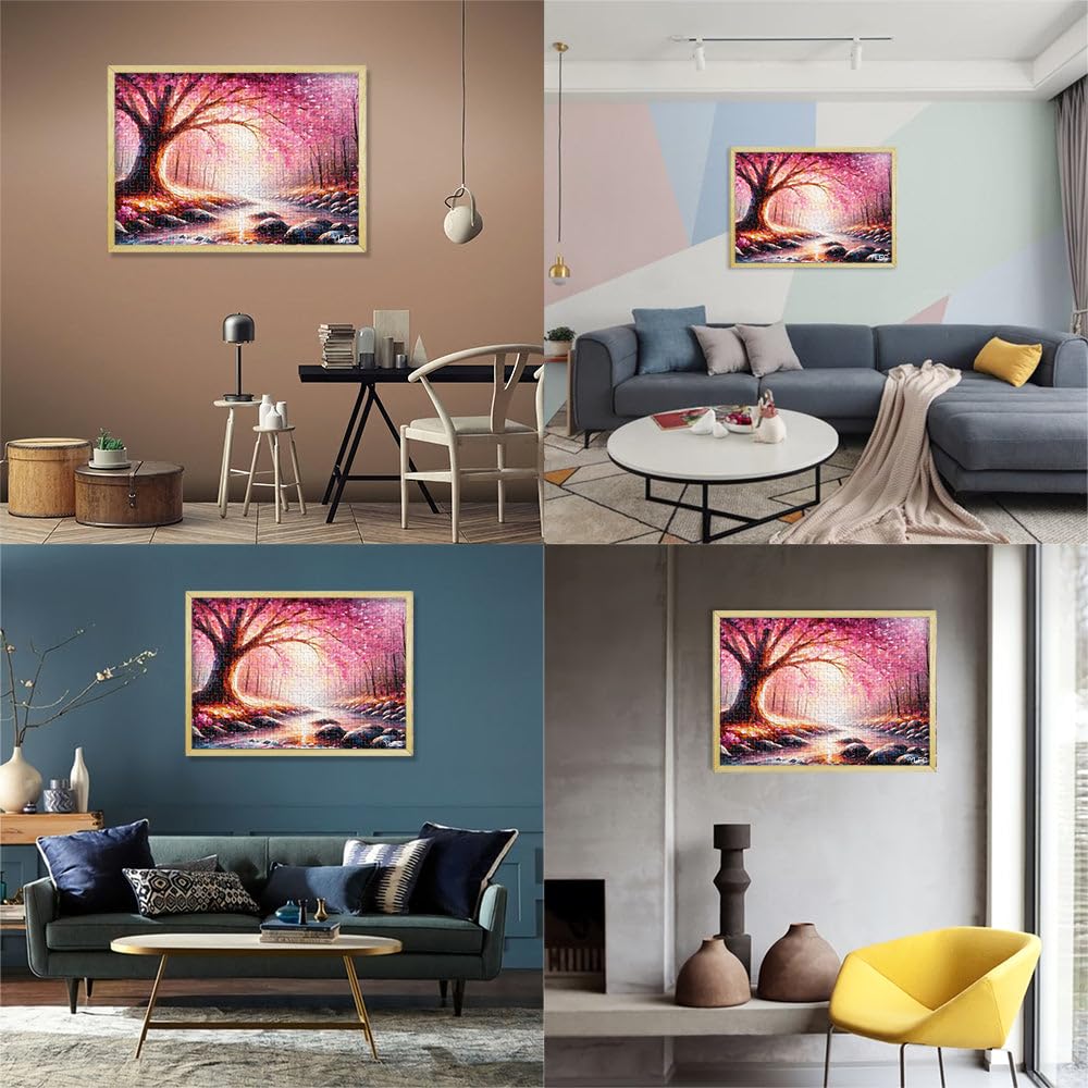 Puzzles pour Adolescents 2000 pièces Ruisseau d'harmonie de Fleurs Roses Jeu de Quiz est idéal comme Cadeau pour Toute la Famille 70x100cm