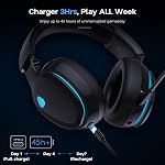 AOC 2.4GHz Wireless Gaming Headset for PS5, PS4 Fortnite & Call of Duty/FPS Gamers, PC, Switch, Bluetooth 6.0 Gaming Headphones with Noise Canceling Mic, 7.1 Virtual Surround, 45Hr Battery - Black