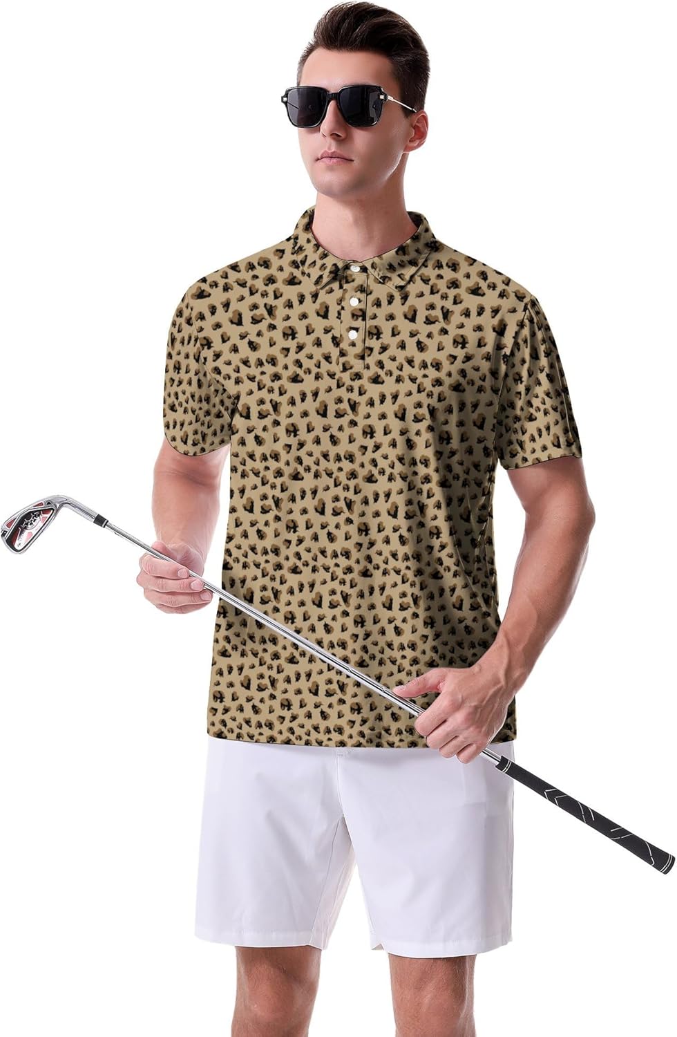 Funny Golf Shirts for Men Polo Shirts Casual Collared Short Sleeve Polo Shirt Gift for Golfer Lovers