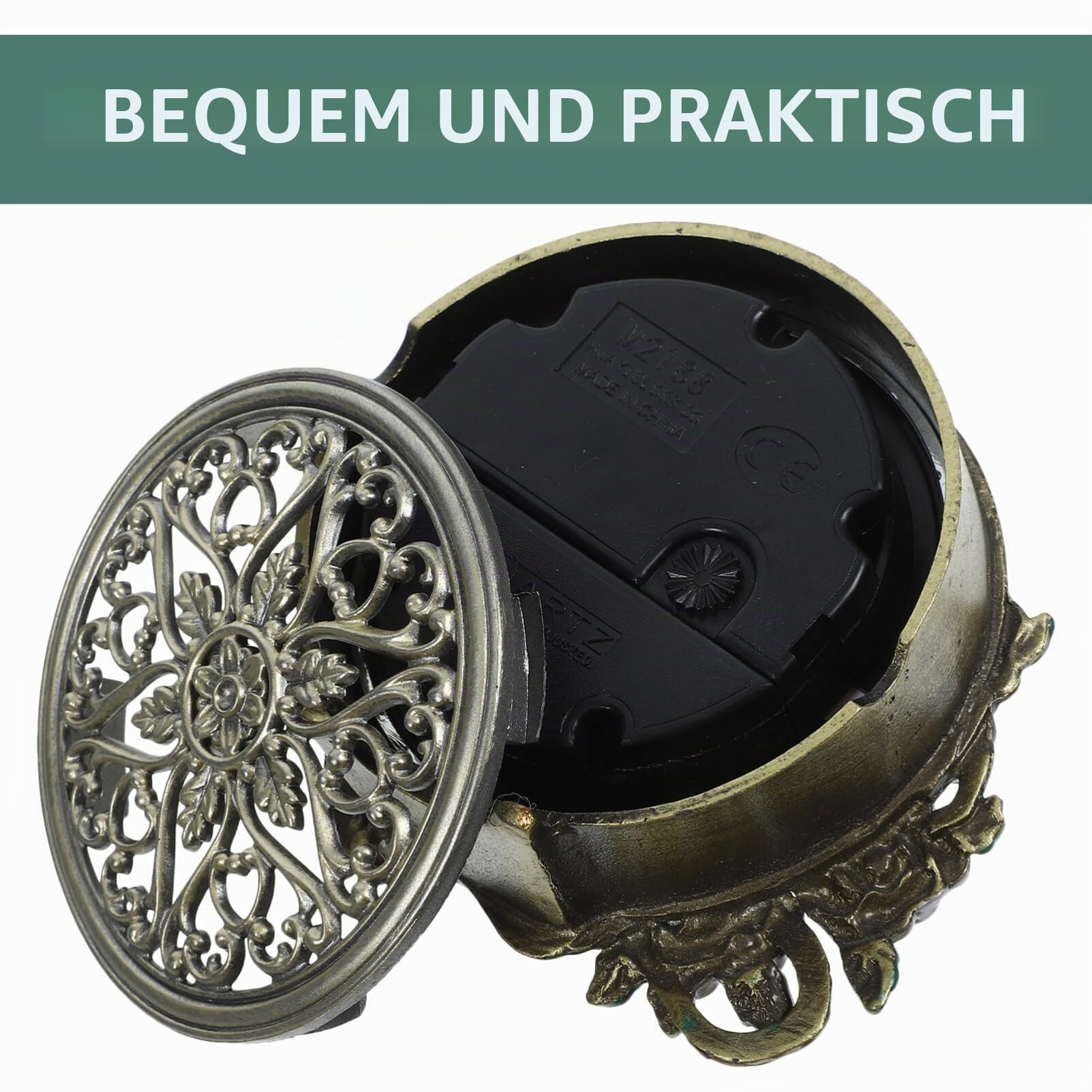 Cabilock Mini Tischuhr Vintage Stil Leise Europäische Kleine Uhr Zum Hinstellen Für Wohnzimmer Büro Deko Ästhetik