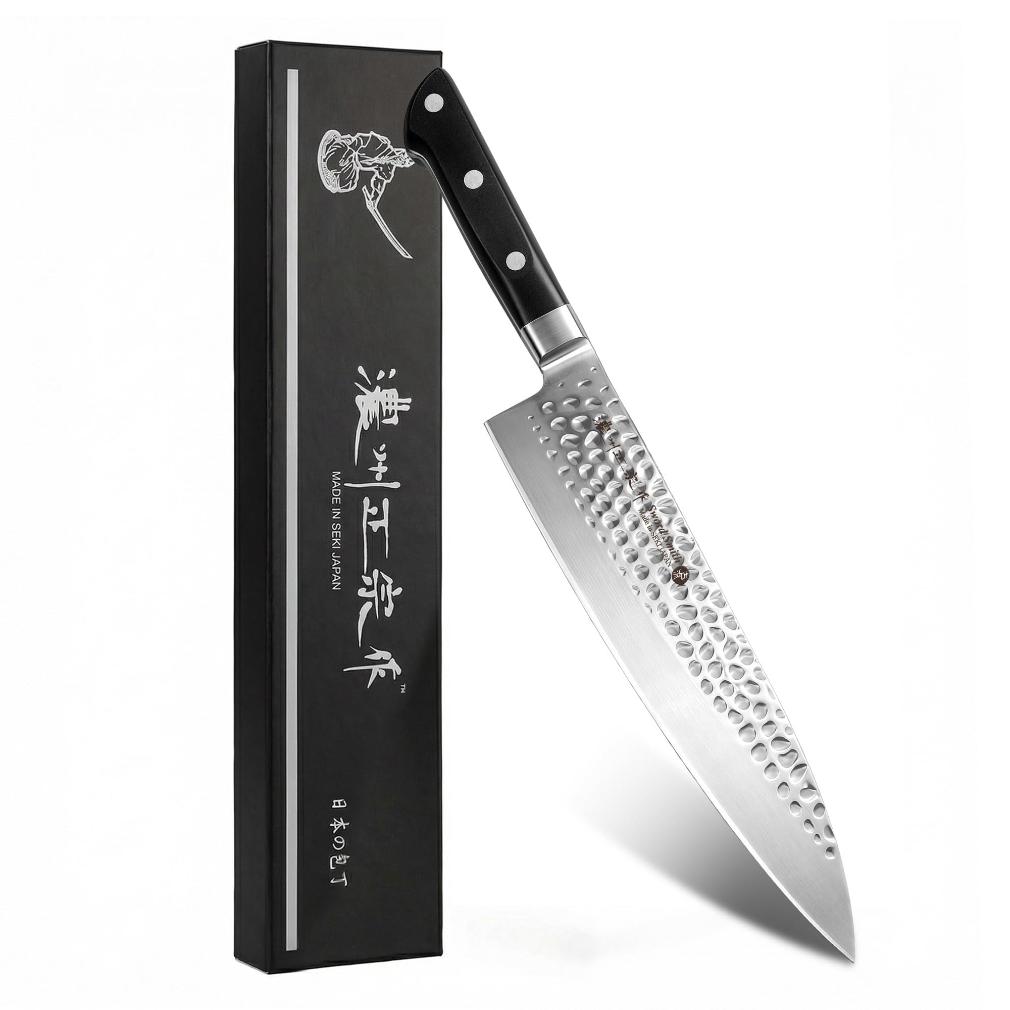 8 Inch Hammered Japanese Chef Knife, Molybdenum Stainless Steel
