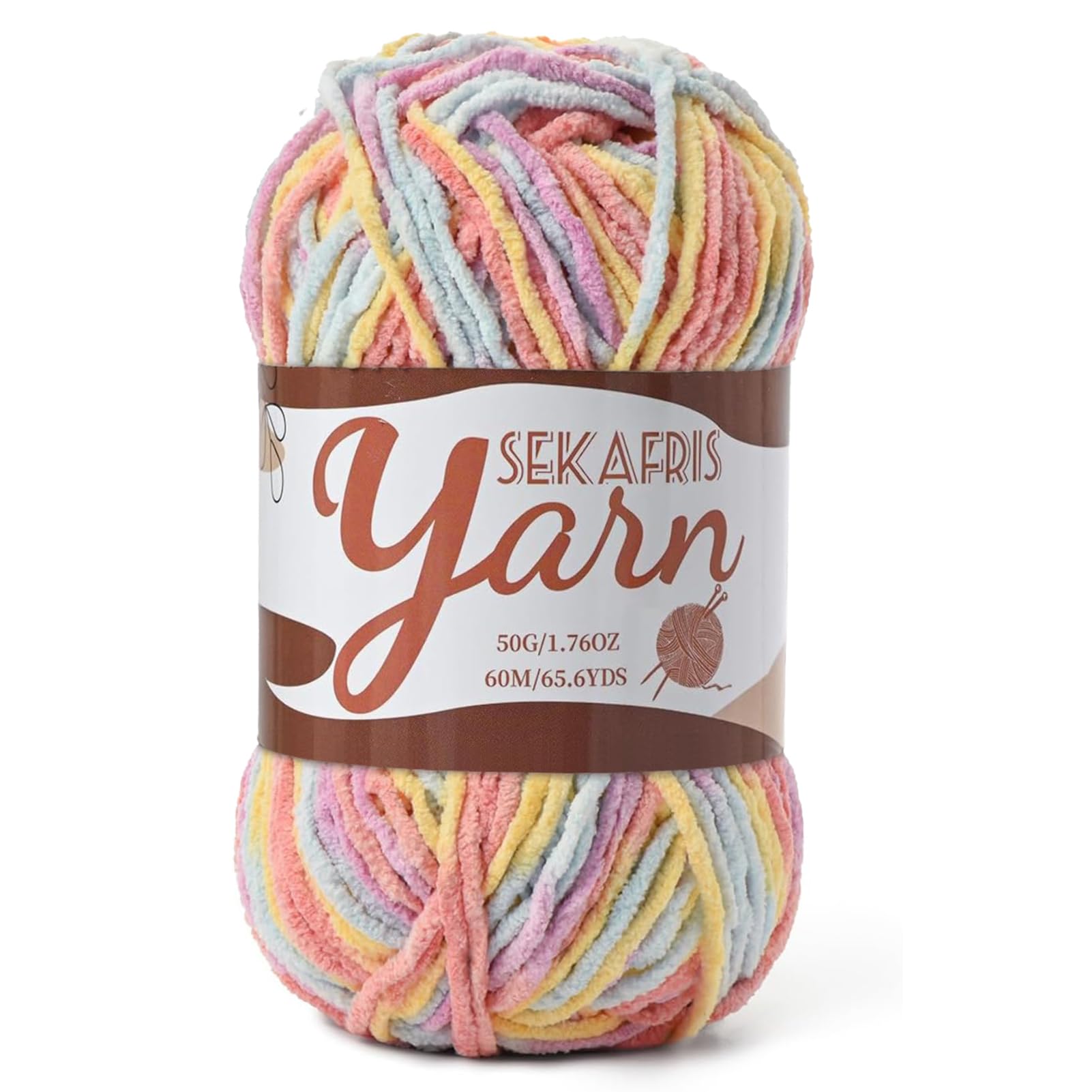Chenille Yarn for Crocheting Plush Blanket Crochet Yarn Macaron