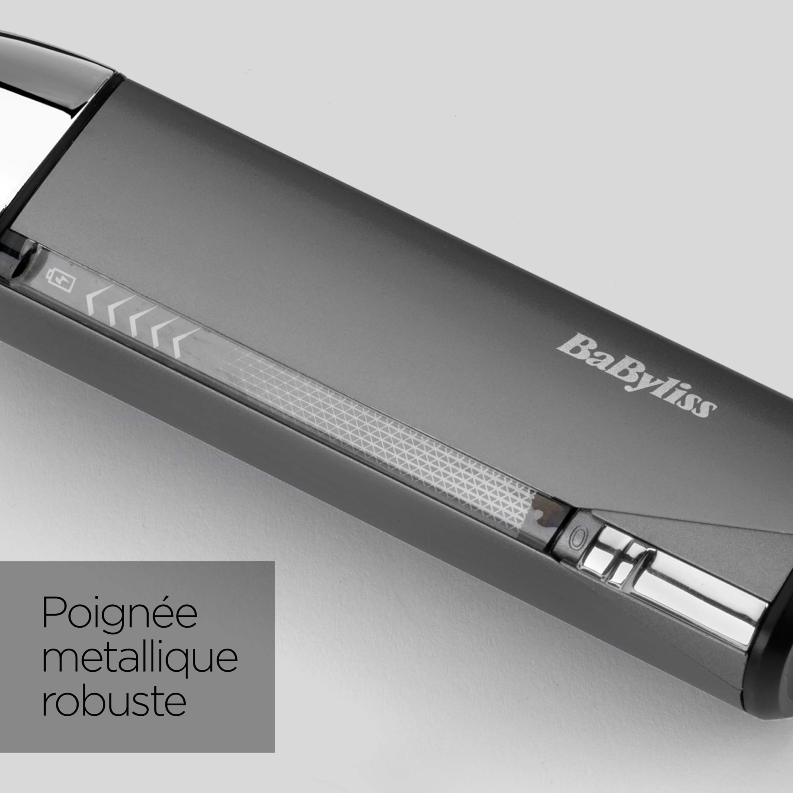 BaByliss Super‑X Tondeuse Barbe – Outil de grooming professionnel avec lame T squelette en acier japonais, écran digital, batterie lithium‑ion, 5 h d’autonomie sans fil, étanche, T996E