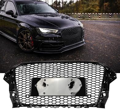 CAREONLINE New Black Front Bumper Cover Grille Grill RS3 Style Replacement Fits for 2013-2016 Au-di A3 S3 8V RS3 Is Not FitOL-BR040250906