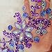 Pure Handmade 10x42cm Bright Crystal Patches Sew-on Rhinestones Applique Aesigns with Stones Sequins Beads DIY for Wedding Dress Decor Accessory Belt Waist Decoration (Purple)