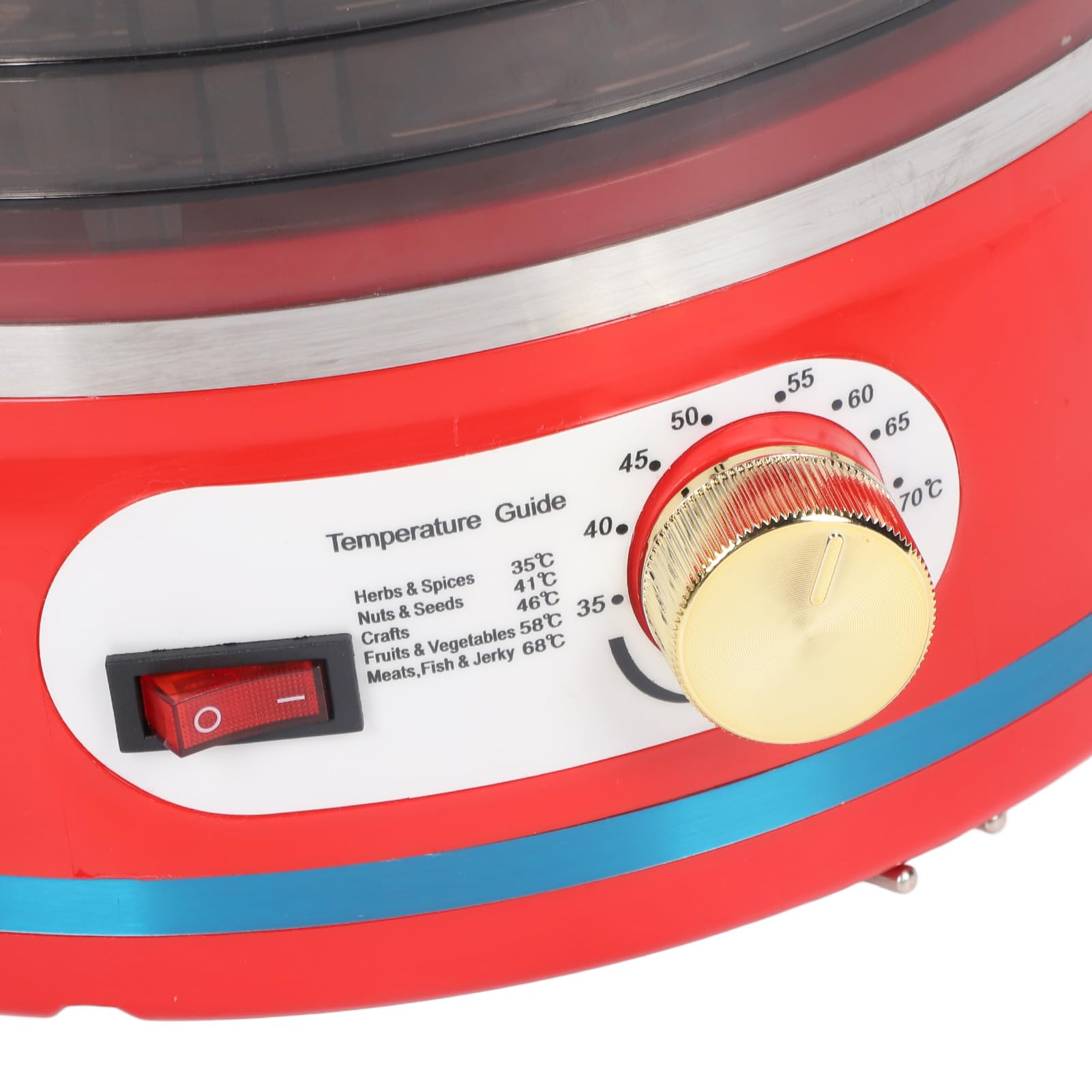 Fdit Elektryczna Suszarka do żywności z 8 Tackami do Owoców, ziół, Mięsa, Warzyw, Przysmaków dla Zwierząt, Kuchenna Czerwona