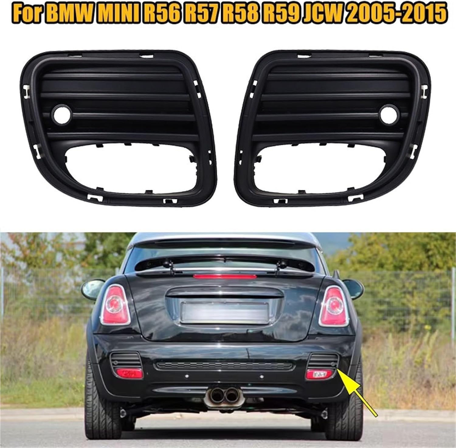 For BMW MINI R56 R57 R58 R59 JCW 2005-2015 Car Rear Bumper Fog Light Frame Grille Accessories 51120413257 51120413258(Only Left)