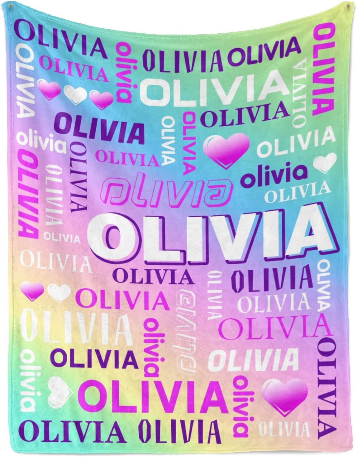 Personalized Blanket and Throw - Customized Name Blanket for Kids Adult - Custom Blankets for Girls Boys - Monogrammed Blankets Gifts for Women Men