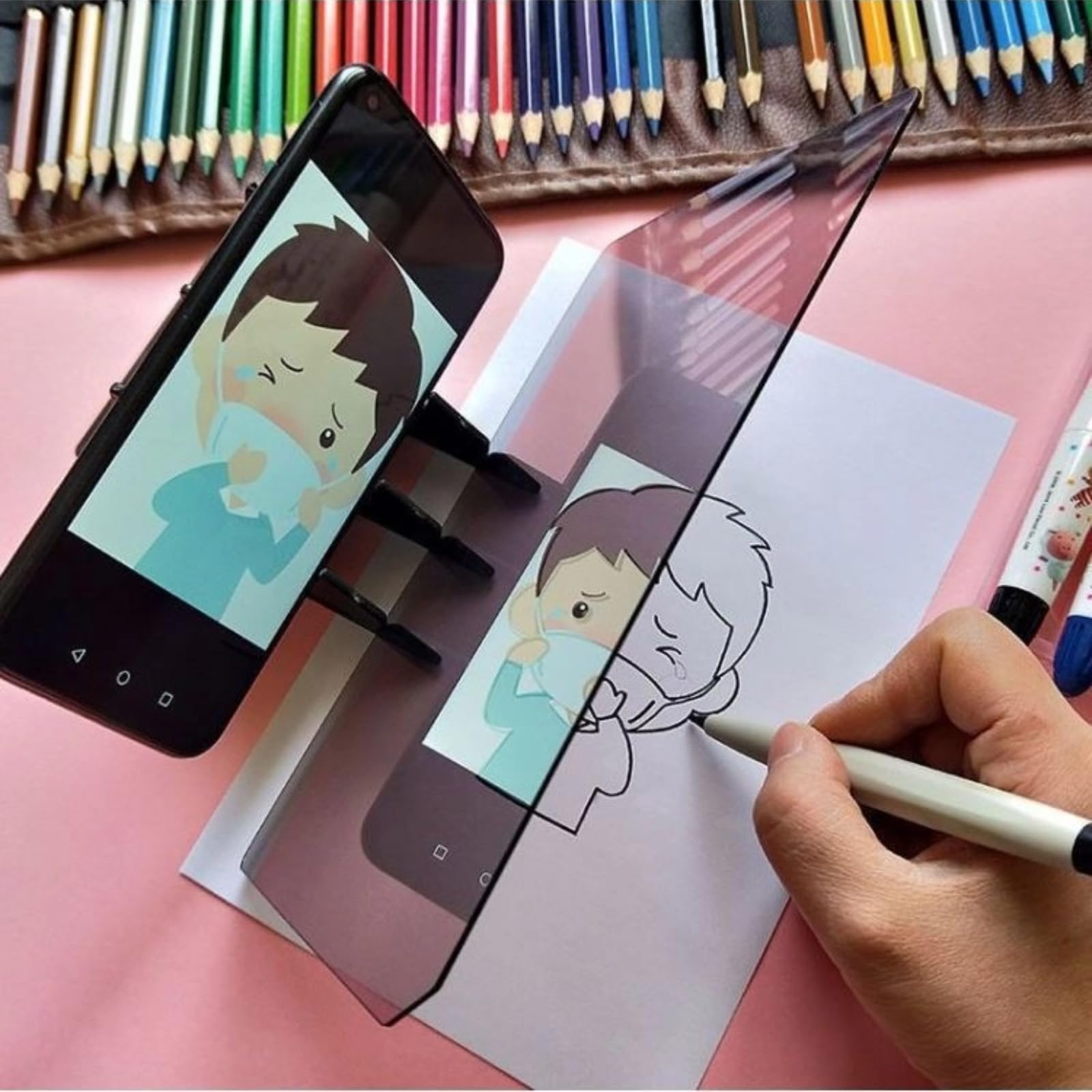 Tavolo Da Disegno Ottico Baverta - Proiettore Per Schizzi, Compatibile Con Smartphone E Tablet