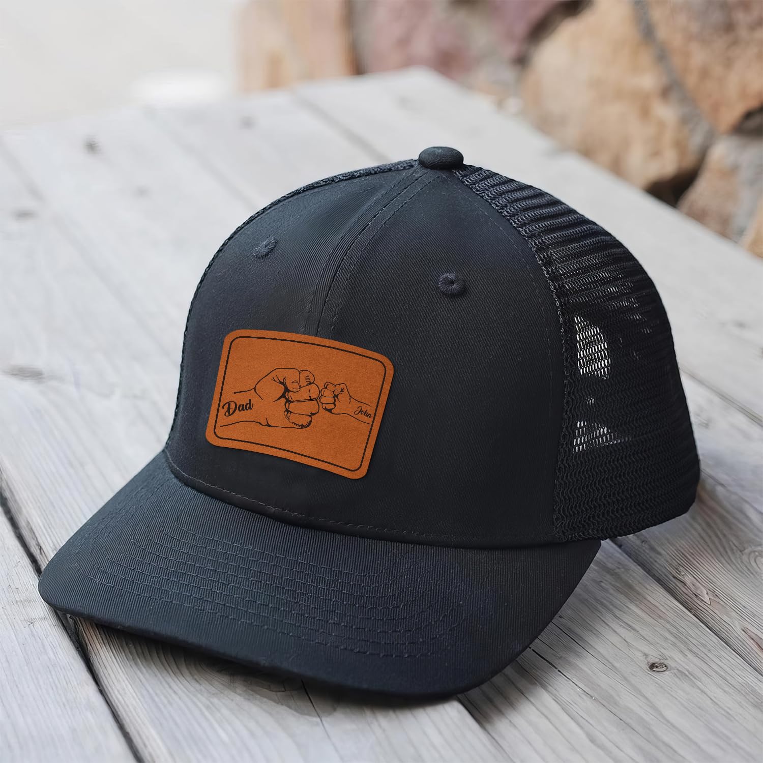 Personalized Dad Fist Bump Hat, Custom Dad Trucker Hat, from Kids, Hat for Father from Kids