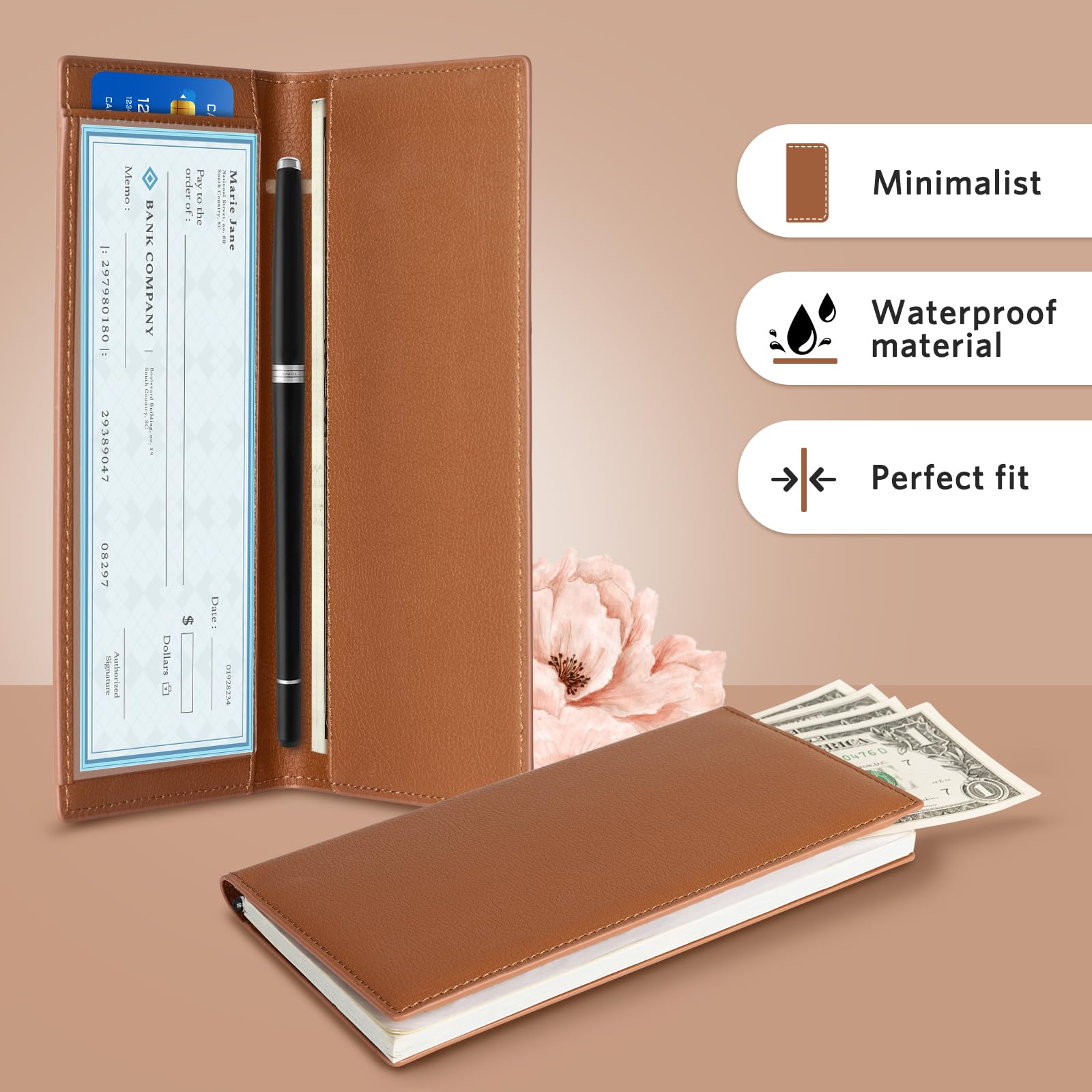 Snapklik.com : CoBak Premium Leather Checkbook Cover - RFID Blocking