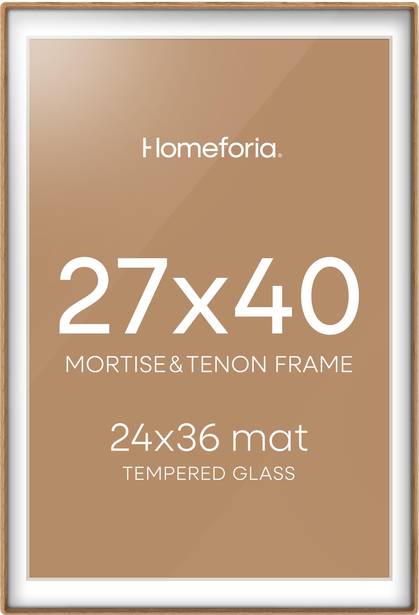 Homeforia 27x40 Mortise & Tenon Natural Oak Poster Frame