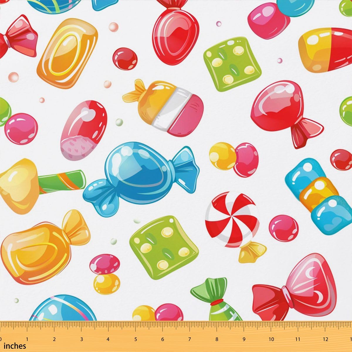 キャンディ・キャンディ布地カーテン Amazon.com: Colorful Candies Fabric by The Yard,Cartoon Sweet