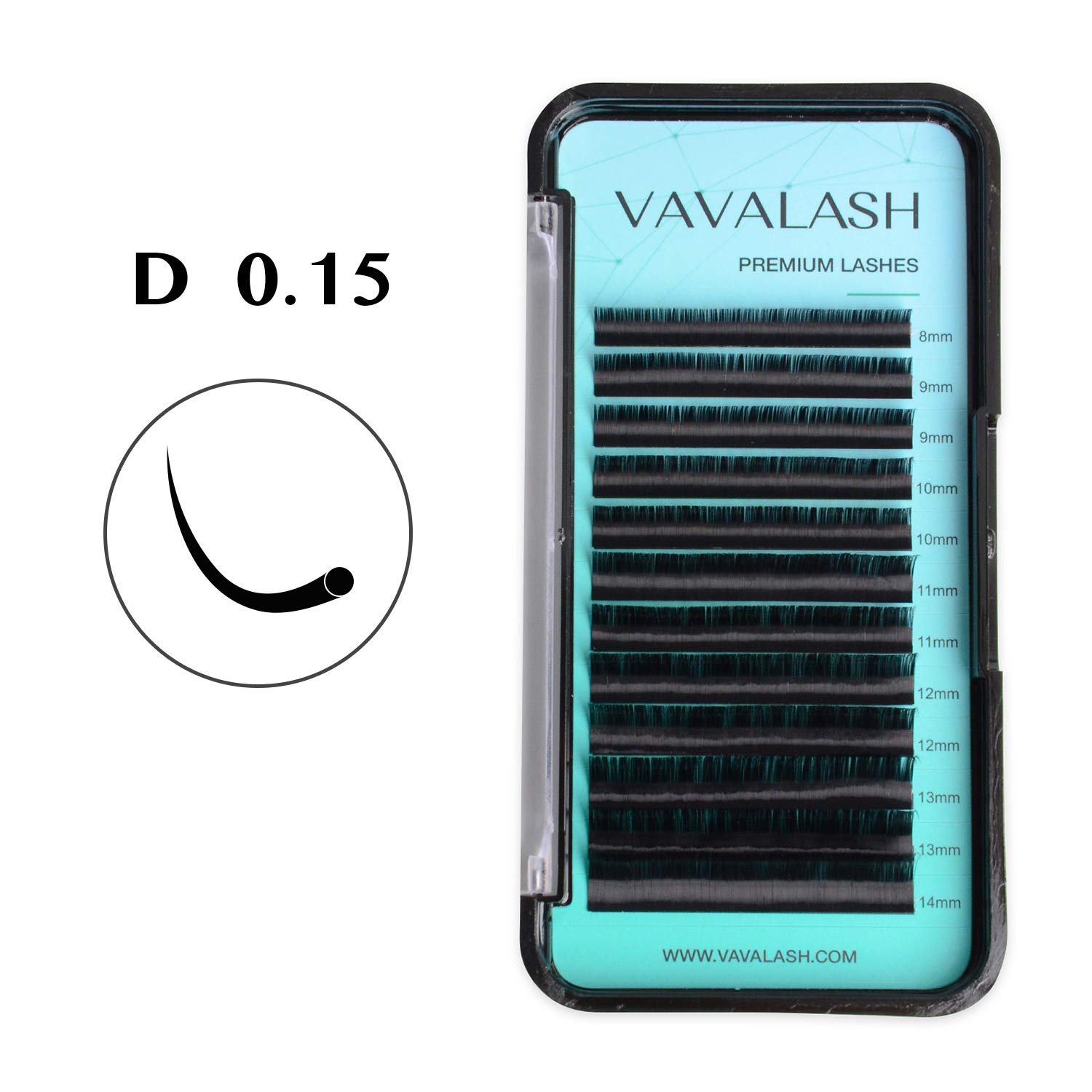 Eyelash Extensions 0.15 D Curl 14mm Lash Extensions Supplies Individual Lashes Premium Silk Volume & Classic Lash Soft Matte Dark Professional Eyelashes Extension (0.15-D-14mm)
