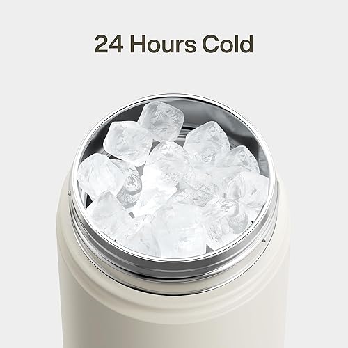 Miniatura 619 de ENCOOL Botella de agua aislada con popote, de acero inoxidable, a prueba de fugas, sin BPA, al vacío de doble pared que se mantiene fría durante 24