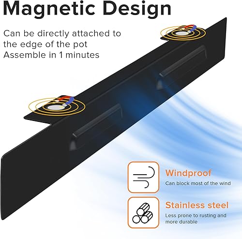 Miniatura 4 de Protectores de viento para parrilla Blackstone de 36 pulgadas, pantalla magnética de acero inoxidable para parrilla Blackstone, accesorios de