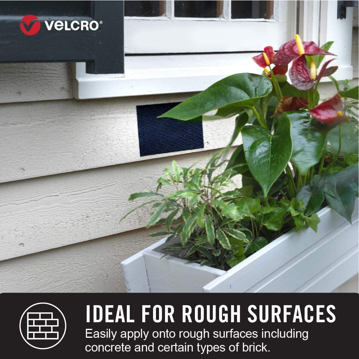 VELCRO Brand Heavy Duty Tape | 12 Foot Roll | Strong Sticky Back Adhesive & Industrial Strength Fasteners | Extreme Outdoor Weather Conditions | Heavy Duty Strength Holds up to 15 lbs