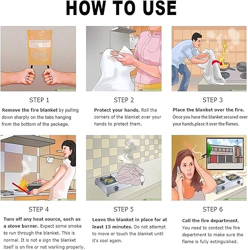 Miniatura 6 de Ougist 1 manta de fuego de 40 x 40 pulgadas, hecha de materiales no combustibles, manta de fuego para el hogar y la cocina, automóvil, chimenea,