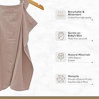 Vista 2 de MOZAH Cubierta de lactancia de muselina de algodón orgánico, esencial para lactancia materna, delantal de lactancia materna transpirable, toldo