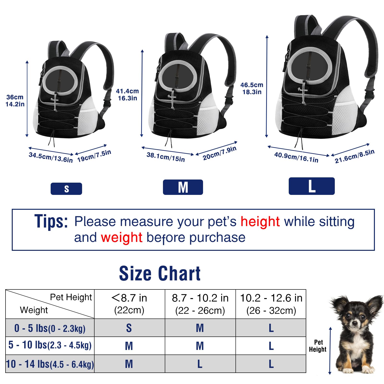 Pawaboo Pet Dog Carrier Backpack Large Size - Image 2